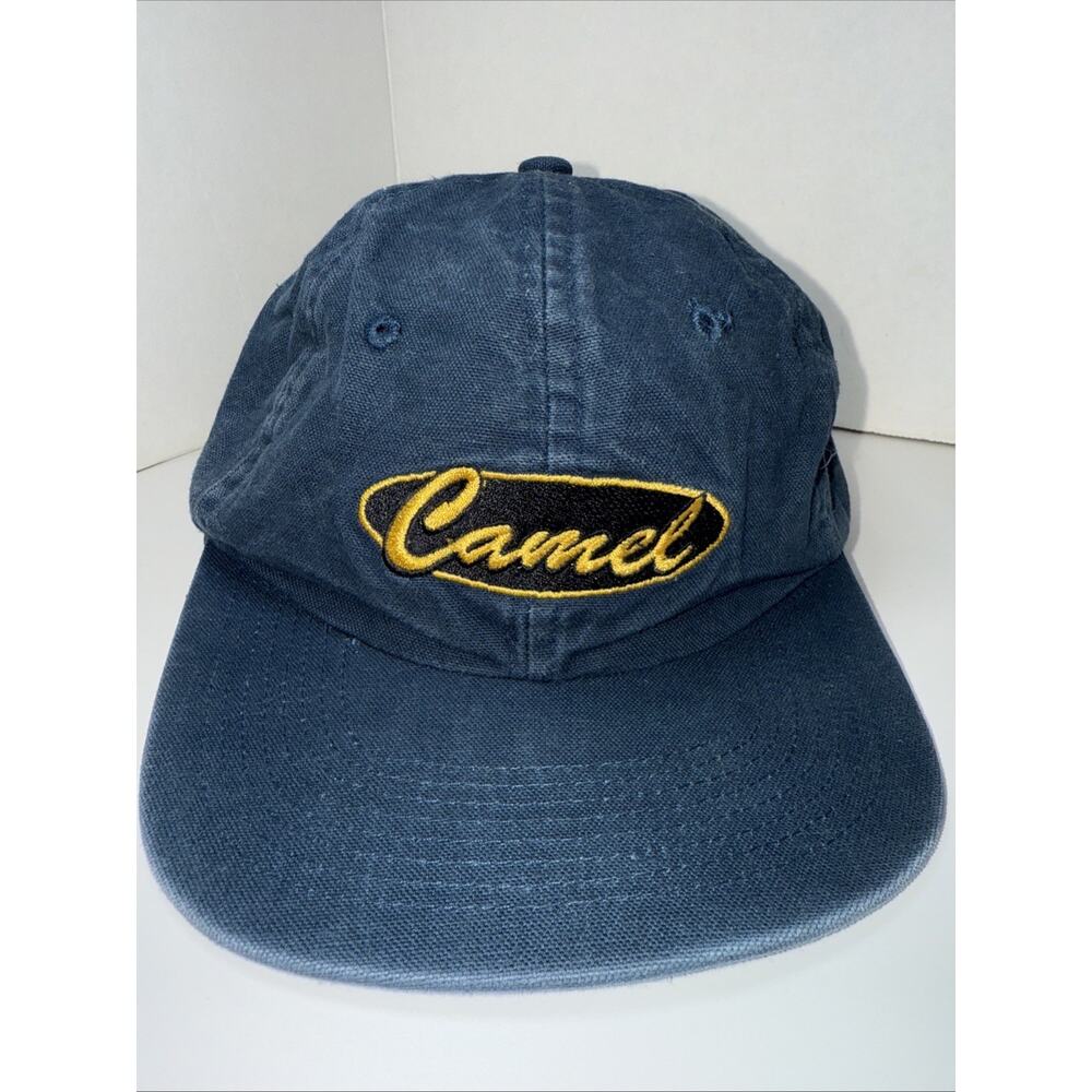Vintage Navy Blue Camel Cigarette Baseball Hat Cap, Logo Buckle Strap 100 Cotton